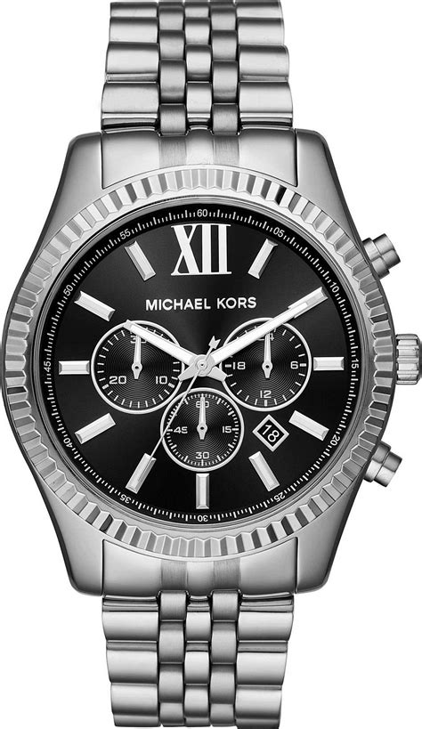 michael kors lexington chronograph silver|Oversized Lexington Silver.